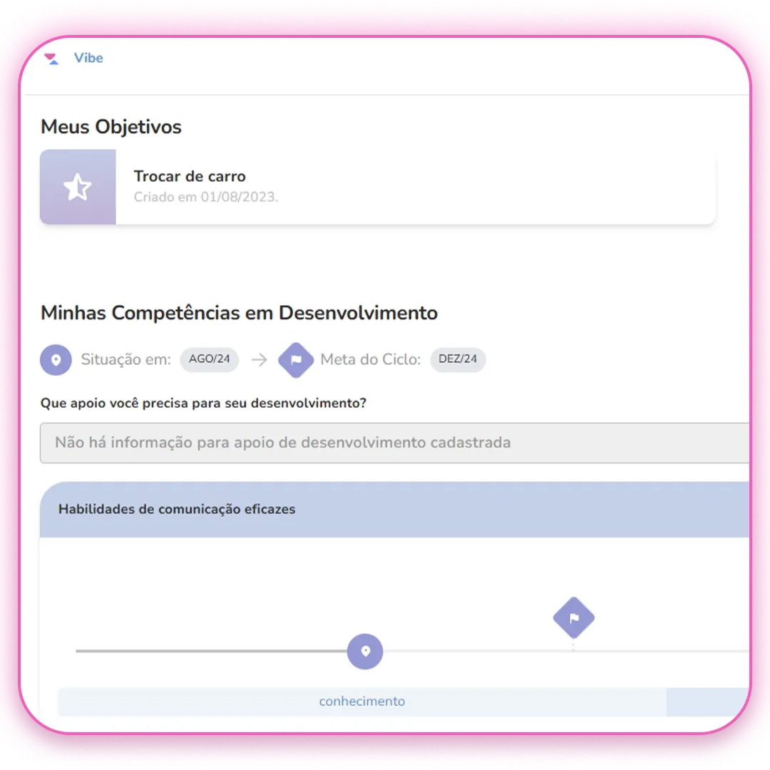 Tela do Avaliações, produto Vibe da Metadados
