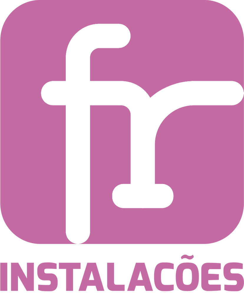 Logo da marca FR Instalações em cor rosa