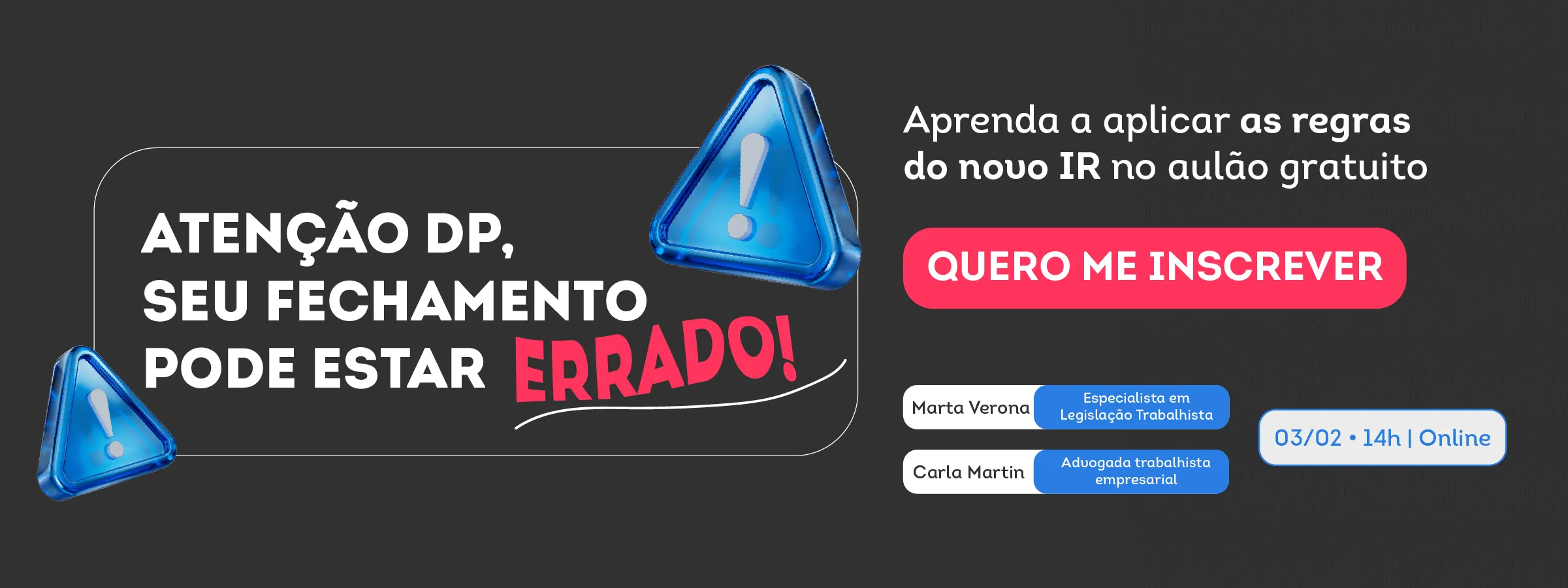 Banner de divulgação do aulão sobre mudanças no Imposto de Renda