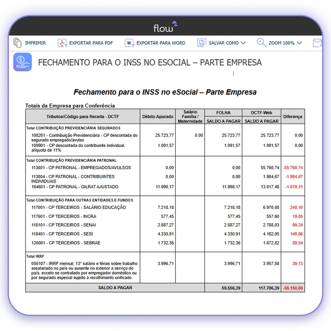 Tela do produto Flow, da Metadados